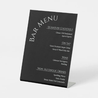 Moderne Acrylique Trouwbar Menu Bord | Bewerkbaar Reclamebord Met Voetstuk