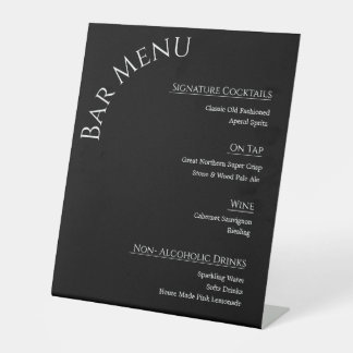 Moderne Acrylique Trouwbar Menu Bord | Bewerkbaar Reclamebord Met Voetstuk