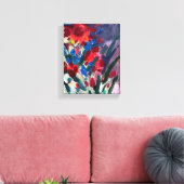 Moderne acrylschildering, rode bloemen  canvas afdruk (Insitu (Woonkamer))