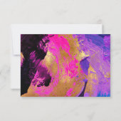 Moderne acrylverf paarse roze goudbruiloft RSVP kaartje (Achterkant)