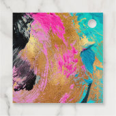 Moderne acrylverfgoud Weddenschap Bedankt Bedankjes Labels (Achterkant)