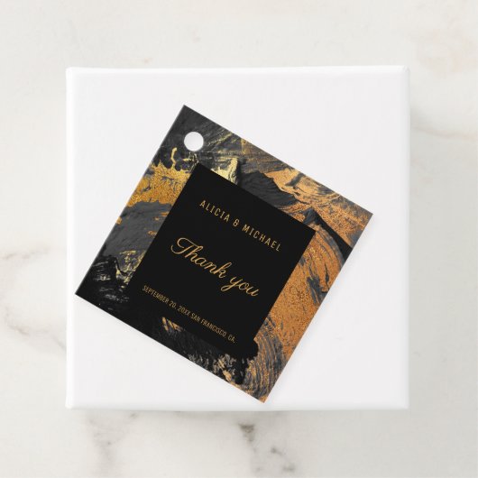 Moderne acrylverfgoud Weddenschap Bedankt Bedankjes Labels (In situ)