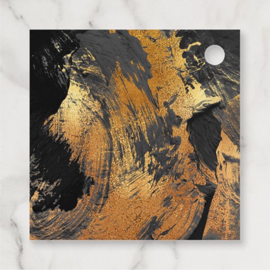 Moderne acrylverfgoud Weddenschap Bedankt Bedankjes Labels (Achterkant)