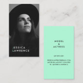 Moderne acteurs modelleren headshot foto fotografi visitekaartje (Voorkant / Achterkant)