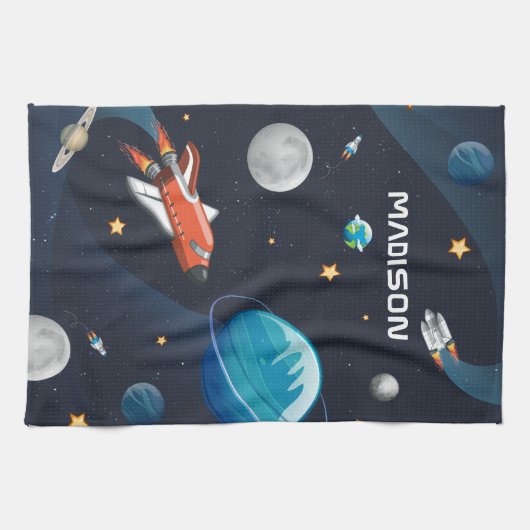 Moderne activiteit in de ruimte in de Melkweg Theedoek (Horizontaal)