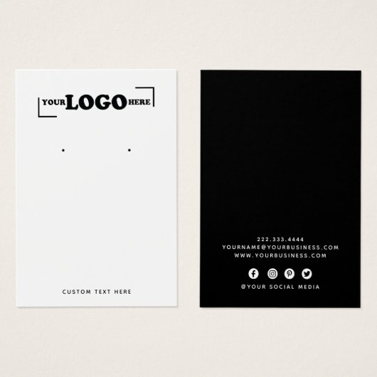 Moderne add Logo juwelen oormerkende Kaart (Voorkant /achterkant)