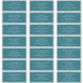 Moderne Adresetiketten voor Blauwgroen bruiloft Sticker (Voorkant)