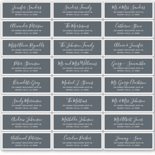 Moderne adresetiketten voor individuele bezoekers  sticker (Voorkant)