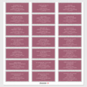 Moderne Adresetiketten voor Roodbruidjes Sticker (Vel)