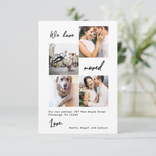 Moderne adreswijziging Bewegende aankondiging Foto (Staand voorkant)