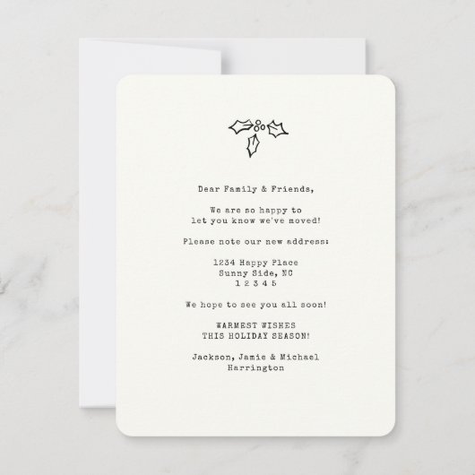 Moderne adreswijziging eenvoudige kerstboomstructu aankondiging (Achterkant)