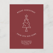 Moderne adreswijziging eenvoudige kerstboomstructu feestdagenkaart (Voorkant)