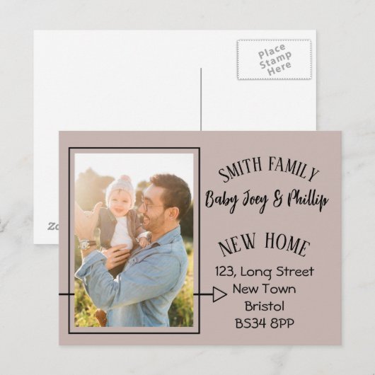 Moderne adreswijziging Foto briefkaart (Voorkant / Achterkant)