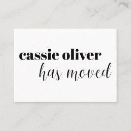Moderne adreswijziging Kaart voor één persoon Visitekaartje