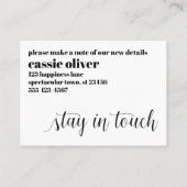 Moderne adreswijziging Kaart voor één persoon Visitekaartje (Achterkant)