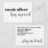 Moderne adreswijziging Kaart voor één persoon Visitekaartje (Voorkant / Achterkant)