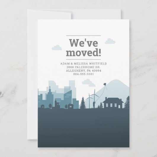 Moderne adreswijziging We hebben Beweging gemaakt Aankondiging (Voorkant)