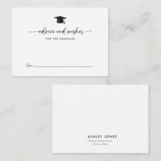 Moderne advieswensen voor het Afstuderen Afstudere Informatiekaartje (Voorkant / Achterkant)