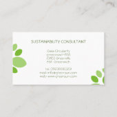 Moderne adviseur voor duurzaamheidsadvies voor gro visitekaartje (Achterkant)