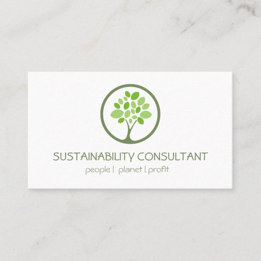 Moderne adviseur voor duurzaamheidsadvies voor gro visitekaartje (Voorkant)