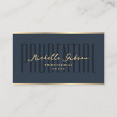 Moderne advocaat Charcoal Blue Notary Faux Gold Visitekaartje (Voorkant)