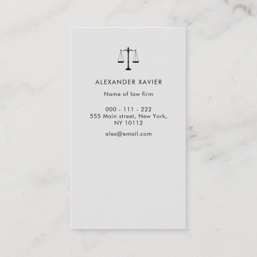 moderne advocaat met goudfolie visitekaartje (Achterkant)