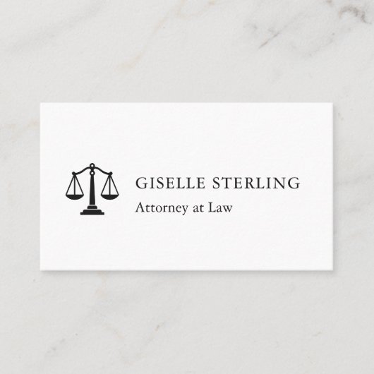 Moderne advocaat QR Code Wit Zwart Visitekaartje (Voorkant)