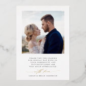 Moderne afbeelding 2 Foto Gold Foil Hartelijk dank Folie Uitnodiging (Achterkant)