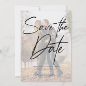 Moderne Afbeelding Collage Black Save The Date (Achterkant)