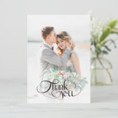 Moderne Afbeelding kalligrafie bruiloft Bedankkaart (Staand voorkant)