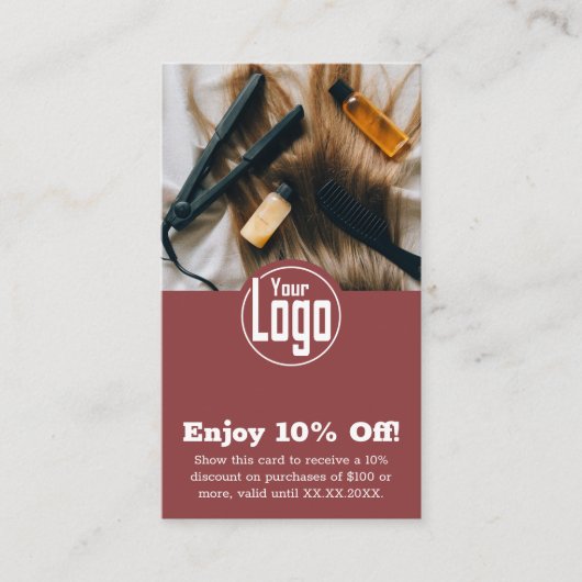 Moderne Afbeelding kapper Geniet van 10% korting! Kortingskaartje (Voorkant)