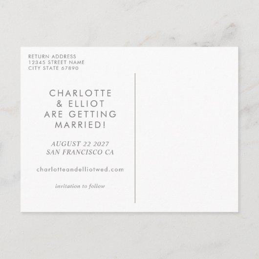 Moderne afbeelding Roze geel met Typografie Sparen Briefkaart (Achterkant)