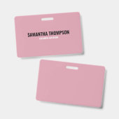 Moderne afbeelding roze, wit en zwart badge (Voor- en achterkant)