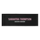 Moderne afbeelding roze, wit en zwart naambadge (Voorkant)