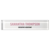 Moderne afbeelding roze, wit en zwart naambordje (Voorkant)