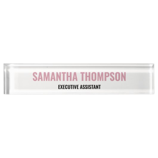 Moderne afbeelding roze, wit en zwart naambordje (Voorkant)