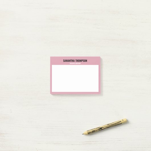 Moderne afbeelding roze, wit en zwart post-it® notes (Op bureau)