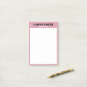 Moderne afbeelding roze, wit en zwart post-it® notes (Op bureau)
