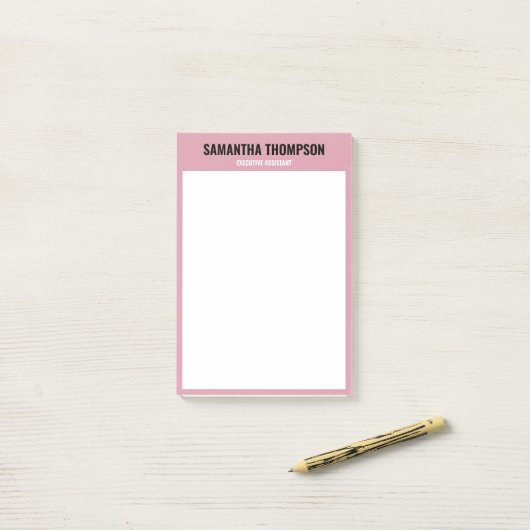 Moderne afbeelding roze, wit en zwart post-it® notes (Op bureau)