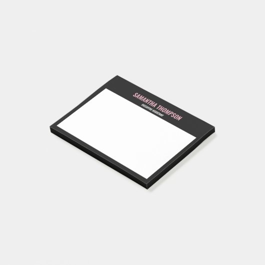 Moderne afbeelding roze, wit en zwart post-it® notes (Schuin)