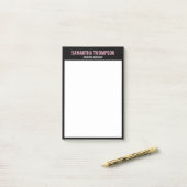 Moderne afbeelding roze, wit en zwart post-it® notes (Op bureau)