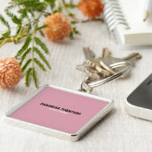 Moderne afbeelding roze, wit en zwart sleutelhanger (Zijkant)