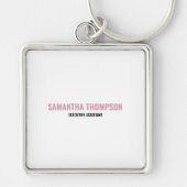 Moderne afbeelding roze, wit en zwart sleutelhanger (Voorkant)