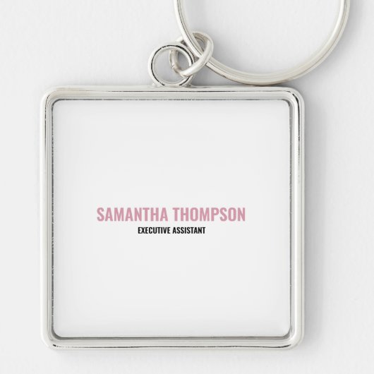 Moderne afbeelding roze, wit en zwart sleutelhanger (Voorkant)