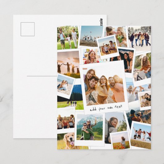 Moderne Afbeelding Scrapbook Fotocollage Briefkaart (Voorkant / Achterkant)