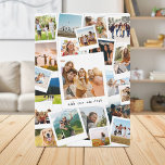 Moderne Afbeelding Scrapbook Fotocollage Fotoplaat<br><div class="desc">Creëer uw eigen moderne fotocollage plaquette met 21 van uw afbeeldingen in een trendy overlappend plakboek foto stijl ontwerp. Voeg je eigen gepersonaliseerde tekst toe voor elke gelegenheid.</div>