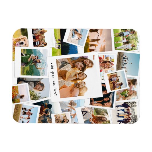 Moderne Afbeelding Scrapbook Fotocollage Magneet (Horizontaal)