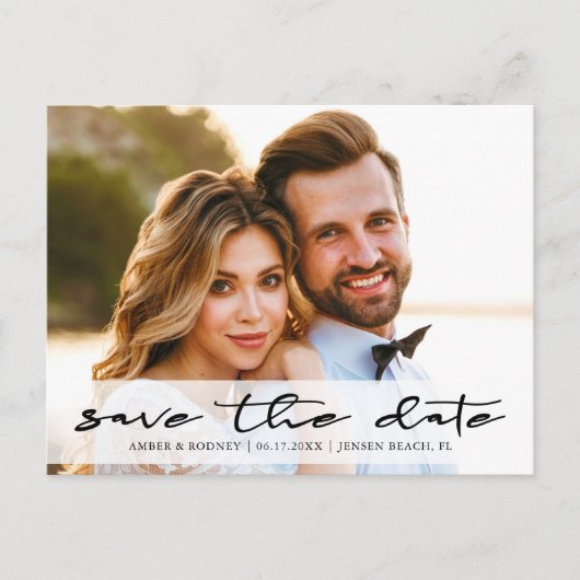 Moderne afbeelding slaat de datum foto op aankondigingskaart (Voorkant)