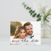 Moderne afbeelding slaat de datum foto op aankondigingskaart (Staand voorkant)