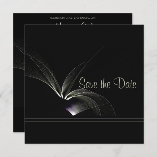 Moderne afbeelding slaat de datum op save the date (Voorkant / Achterkant)